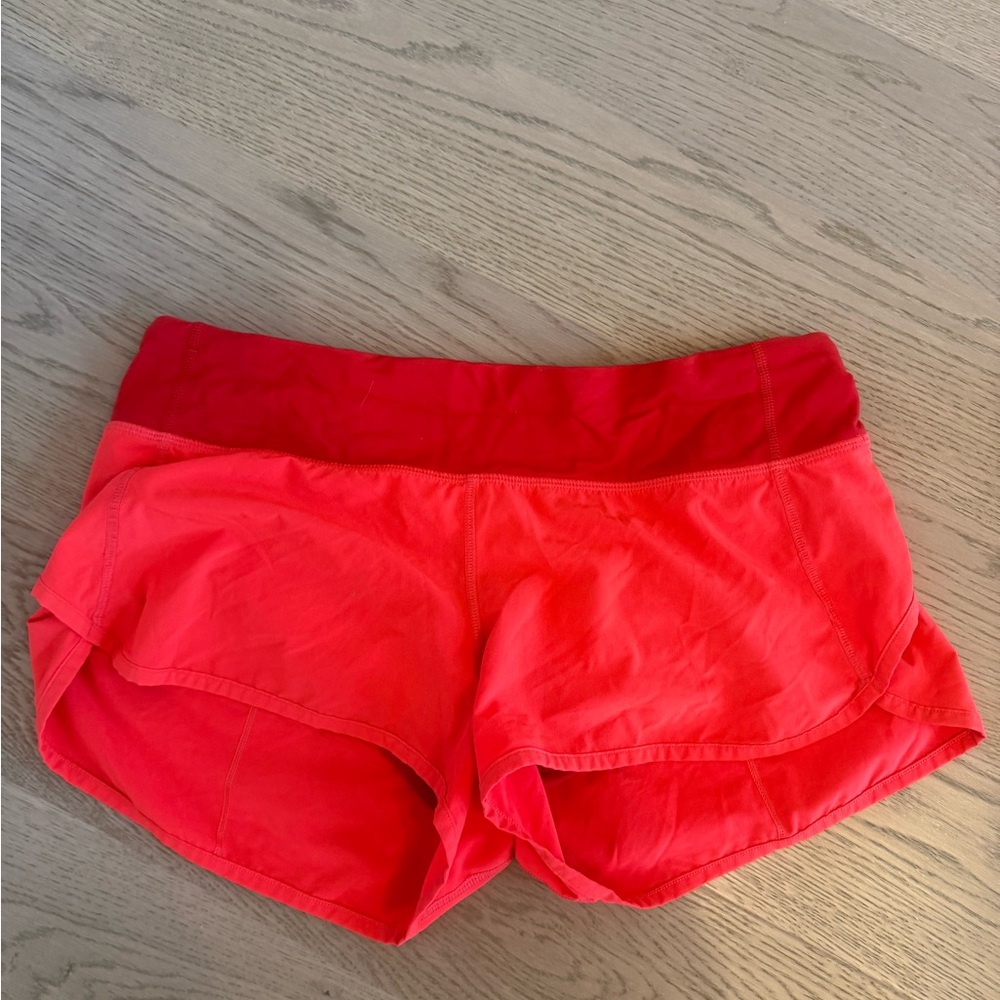 Lululemon Athletica Bright Red Athletic Shorts